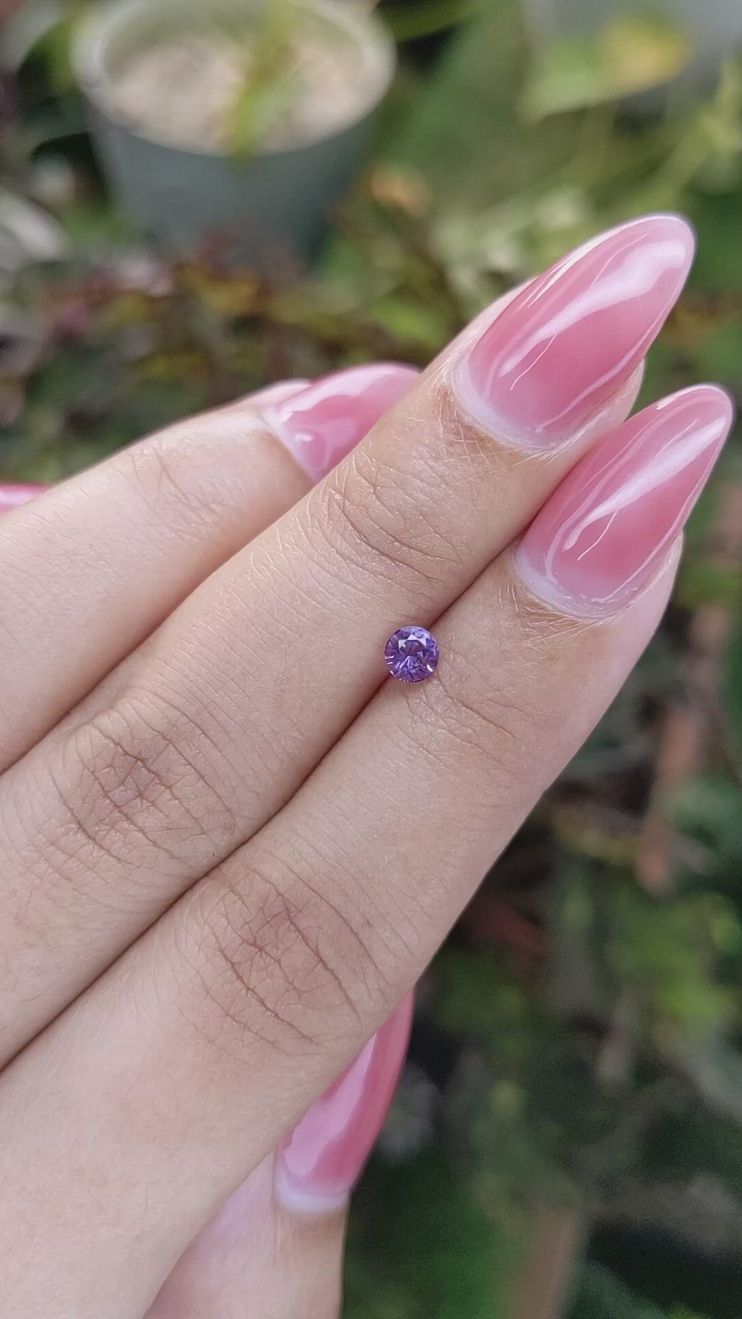 0.37 Ct. Pinkish Purple Sapphire from Ceylon (Sri Lanka) Size Video
