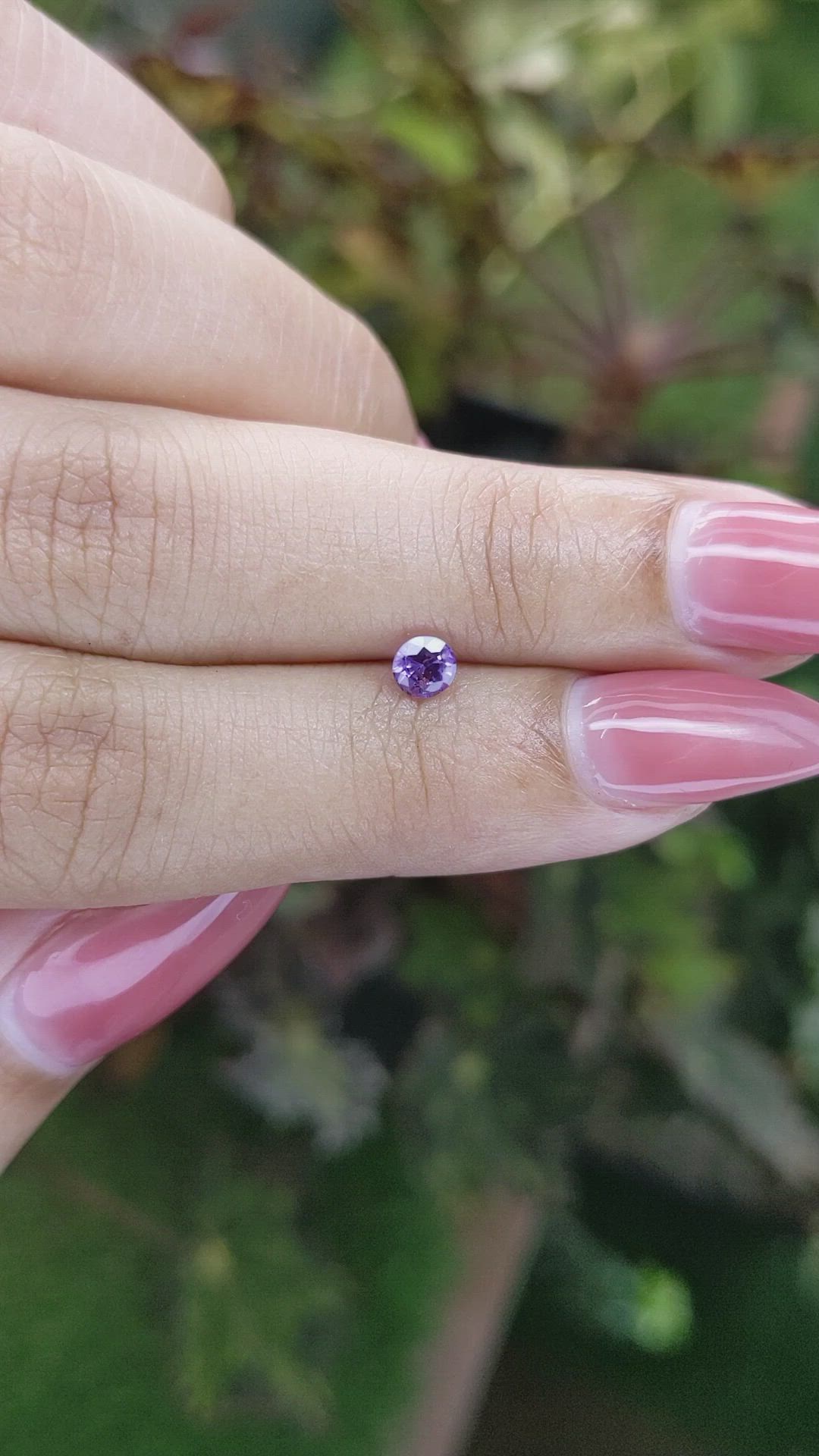 0.37 Ct. Pinkish Purple Sapphire from Ceylon (Sri Lanka) Size Video