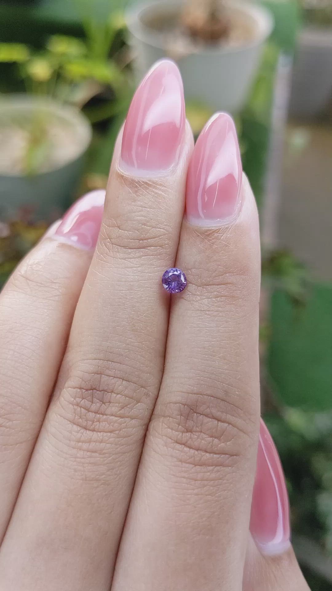 0.37 Ct. Pinkish Purple Sapphire from Ceylon (Sri Lanka) Size Video