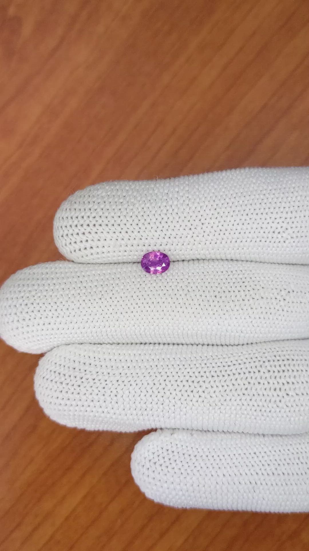 0.48 Ct. Pinkish Purple Sapphire from Ceylon (Sri Lanka) Size Video