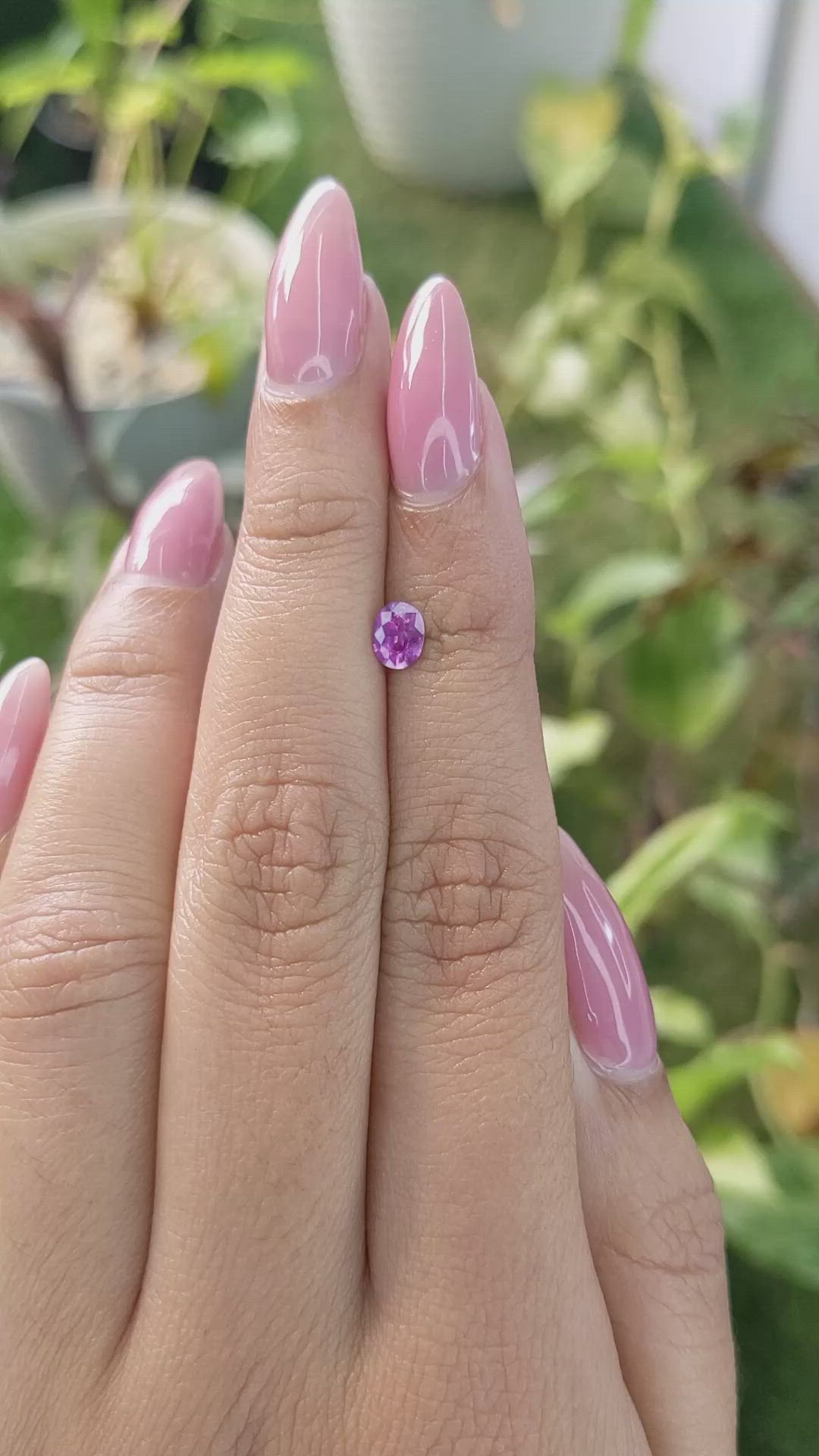 0.48 Ct. Pinkish Purple Sapphire from Ceylon (Sri Lanka) Size Video