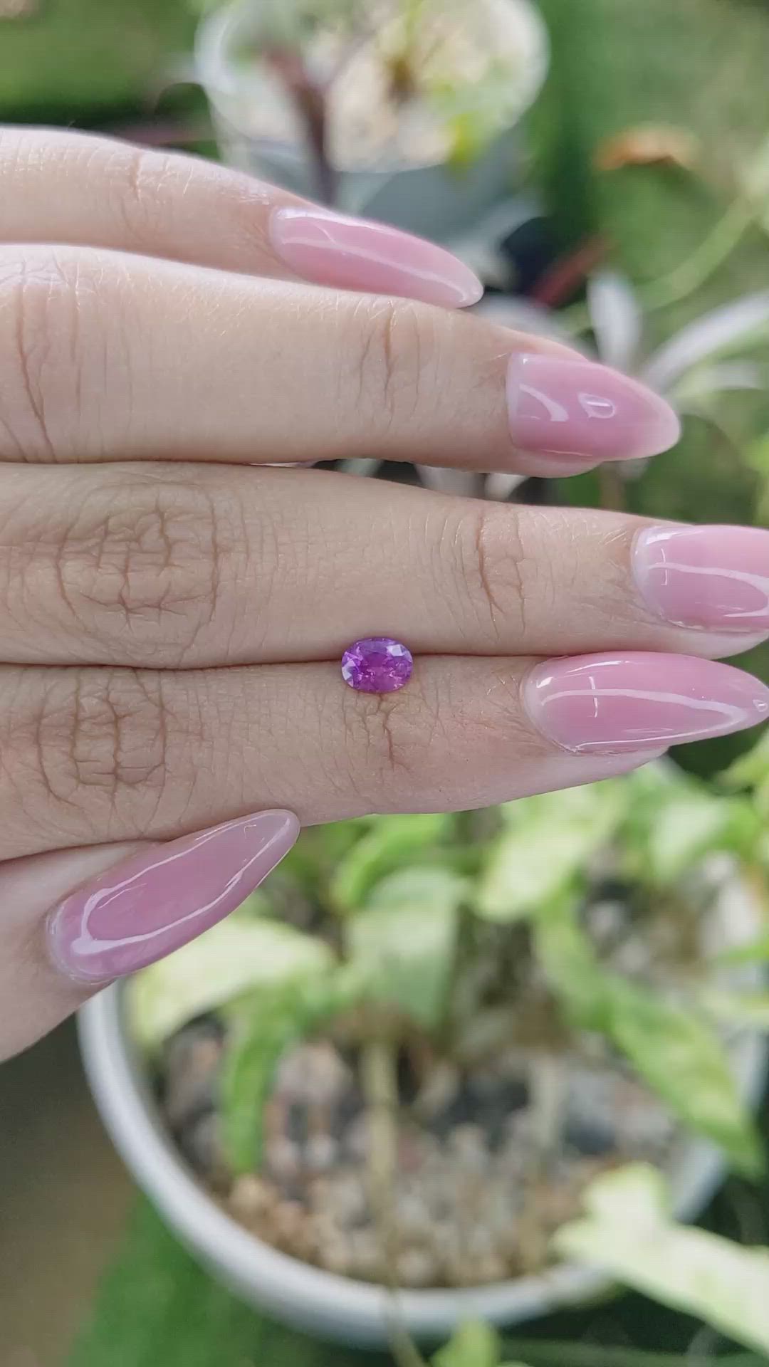 0.48 Ct. Pinkish Purple Sapphire from Ceylon (Sri Lanka) Size Video