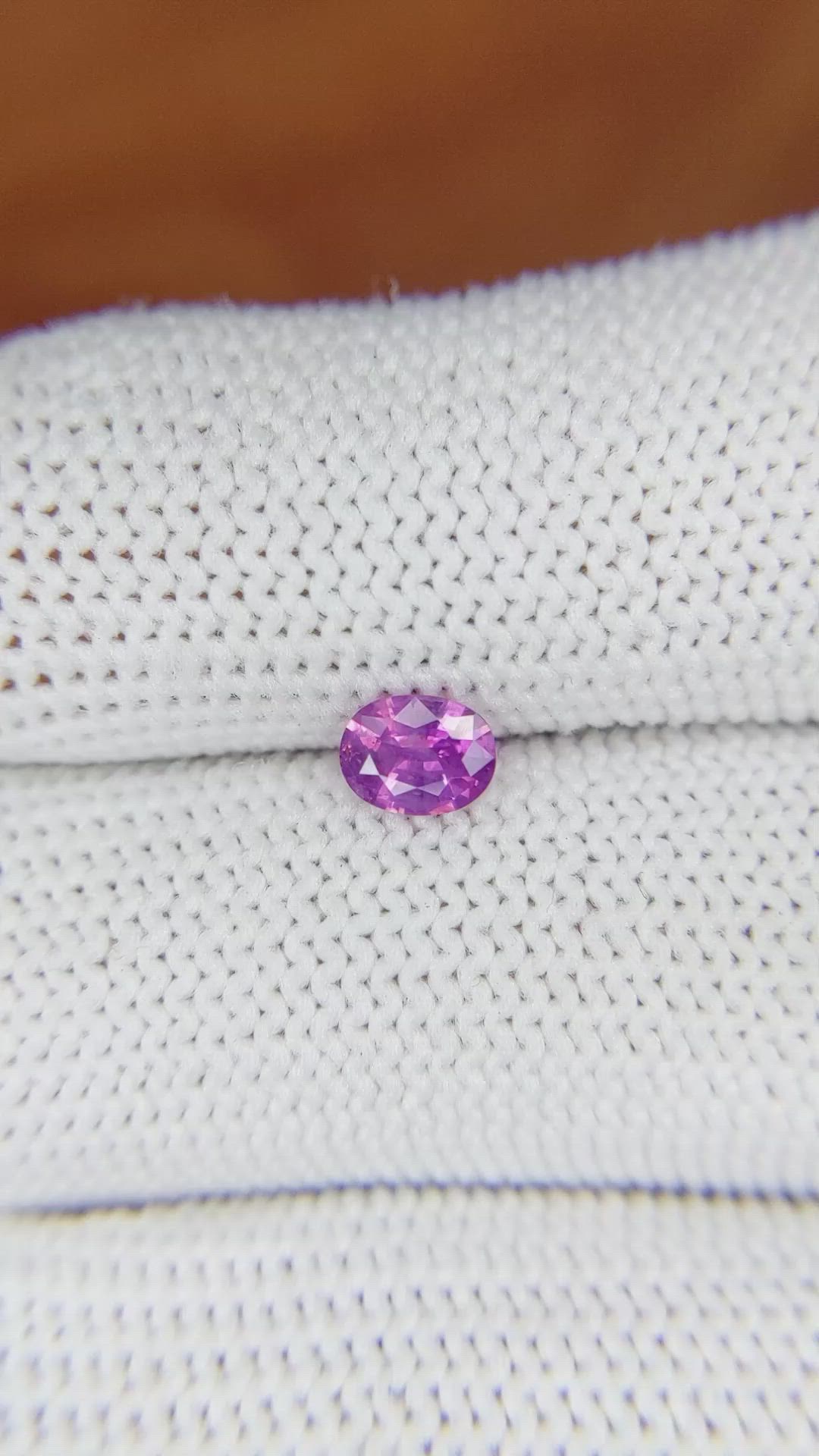 0.48 Ct. Pinkish Purple Sapphire from Ceylon (Sri Lanka) Size Video