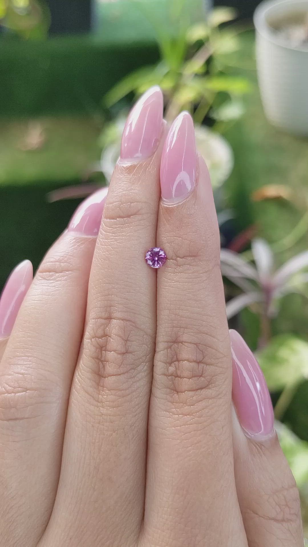 0.36 Ct. Purplish Pink Sapphire from Ceylon (Sri Lanka) Size Video