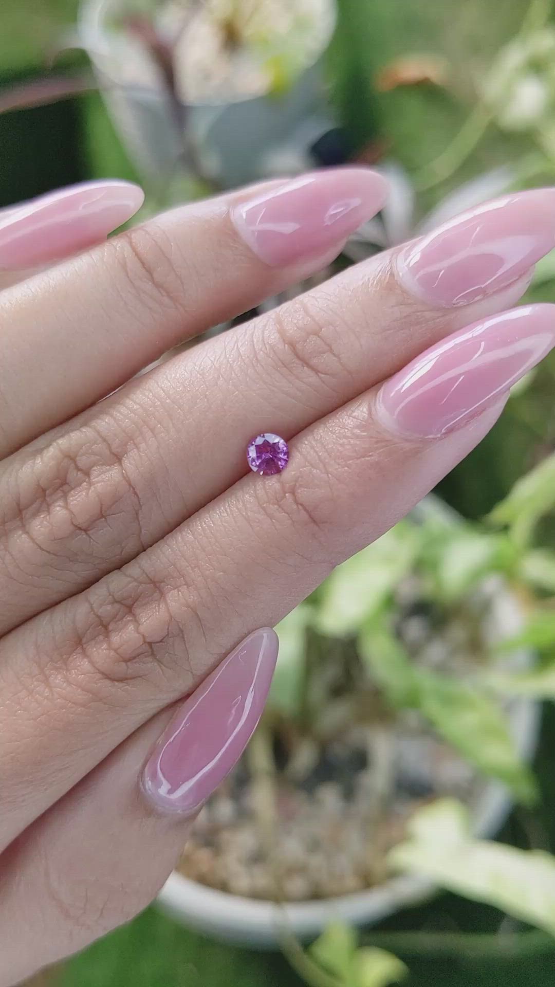 0.36 Ct. Purplish Pink Sapphire from Ceylon (Sri Lanka) Size Video
