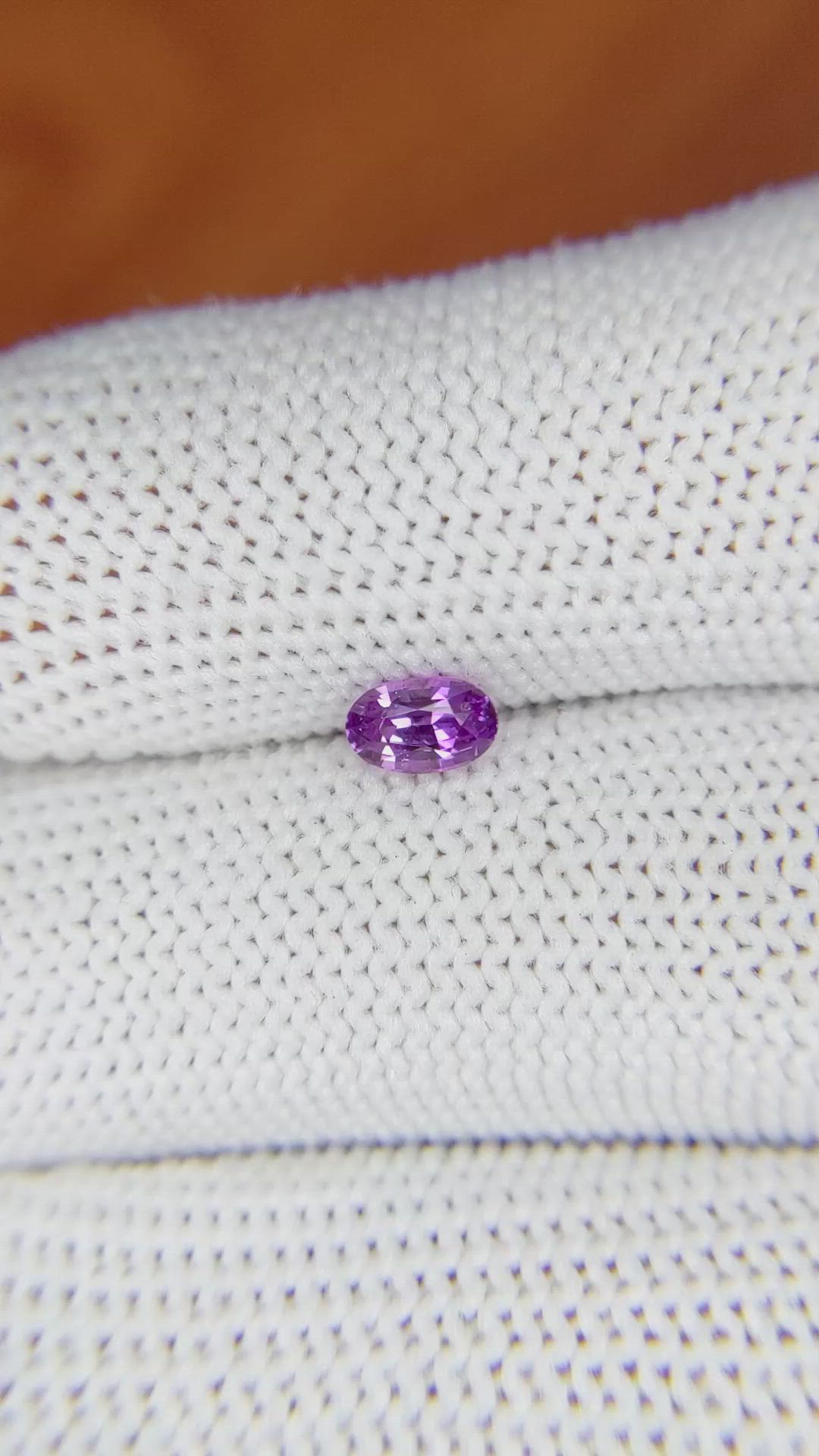 0.55 Ct. Pinkish Purple Sapphire from Ceylon (Sri Lanka) Size Video