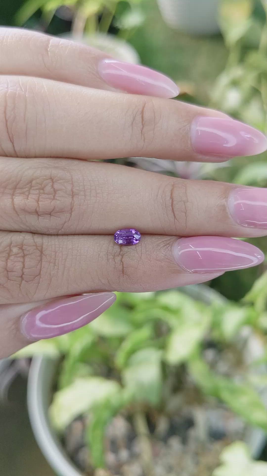 0.55 Ct. Pinkish Purple Sapphire from Ceylon (Sri Lanka) Size Video