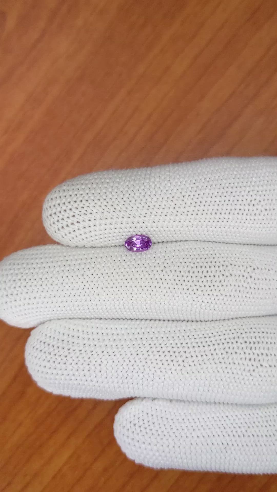 0.55 Ct. Pinkish Purple Sapphire from Ceylon (Sri Lanka) Size Video