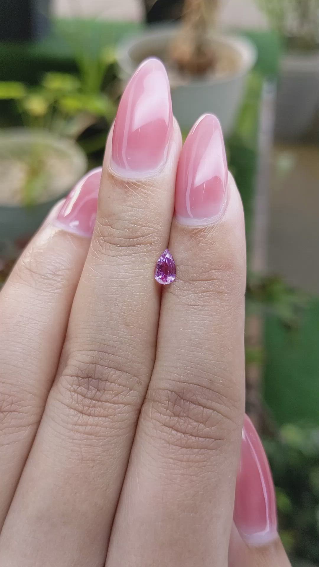 0.41 Ct. Pinkish Purple Sapphire from Ceylon (Sri Lanka) Size Video