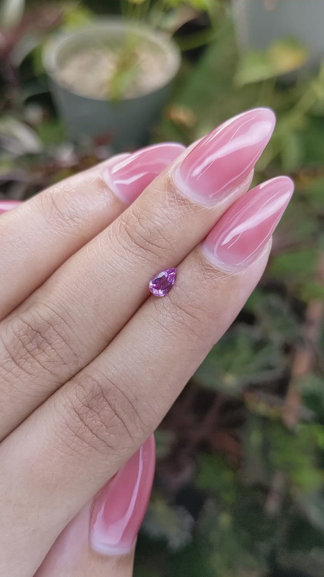 0.41 Ct. Pinkish Purple Sapphire from Ceylon (Sri Lanka) Size Video