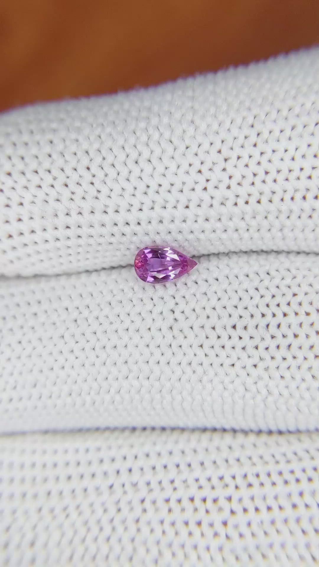 0.41 Ct. Pinkish Purple Sapphire from Ceylon (Sri Lanka) Size Video