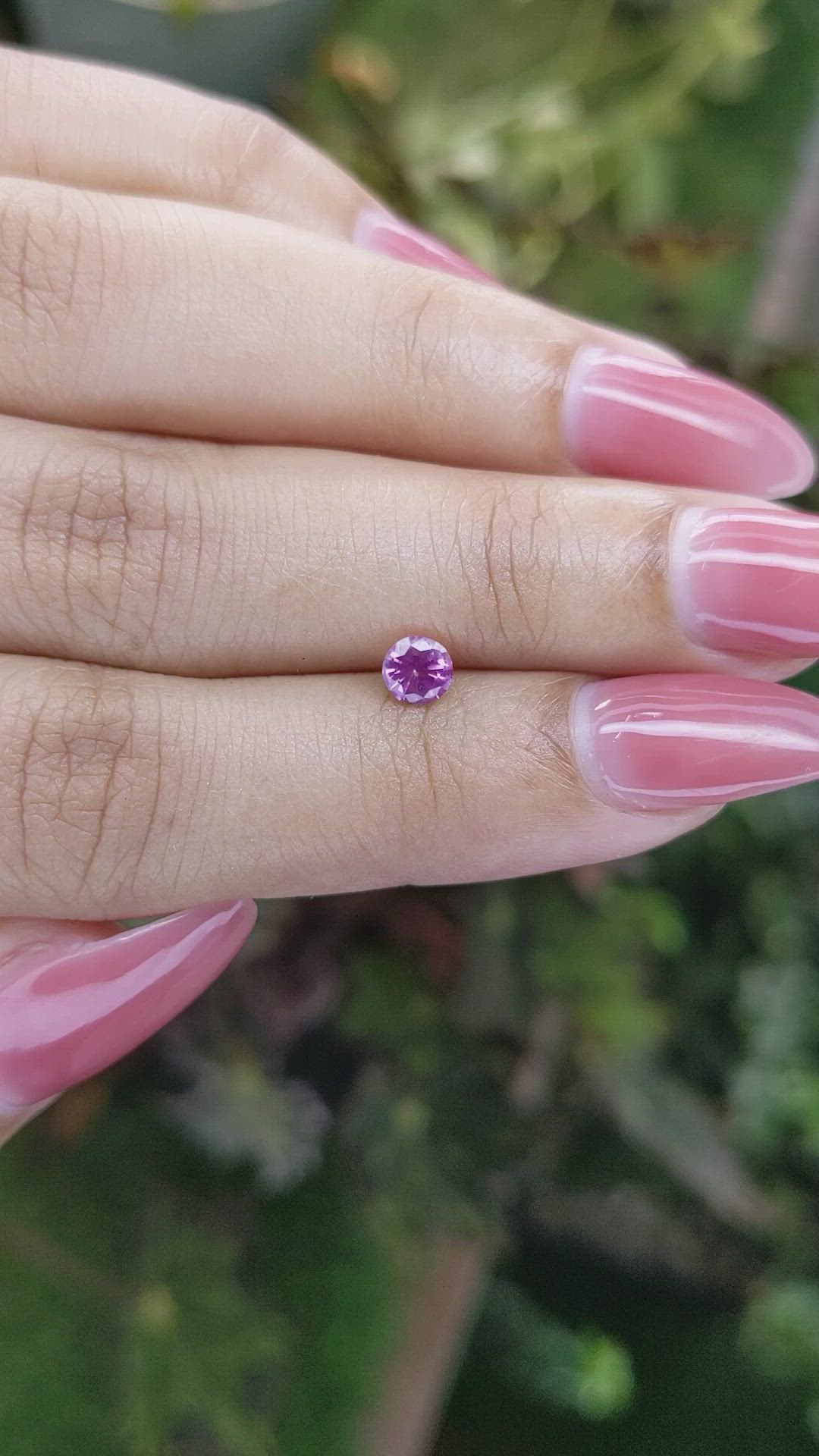 0.47 Ct. Pinkish Purple Sapphire from Ceylon (Sri Lanka) Size Video