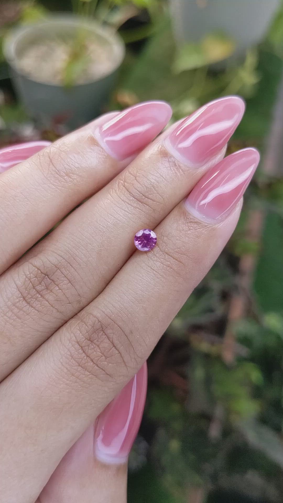 0.47 Ct. Pinkish Purple Sapphire from Ceylon (Sri Lanka) Size Video