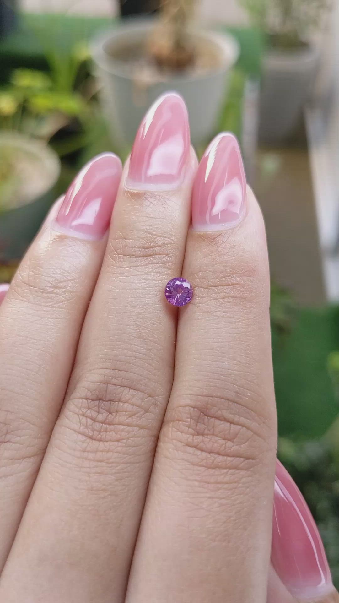 0.47 Ct. Pinkish Purple Sapphire from Ceylon (Sri Lanka) Size Video
