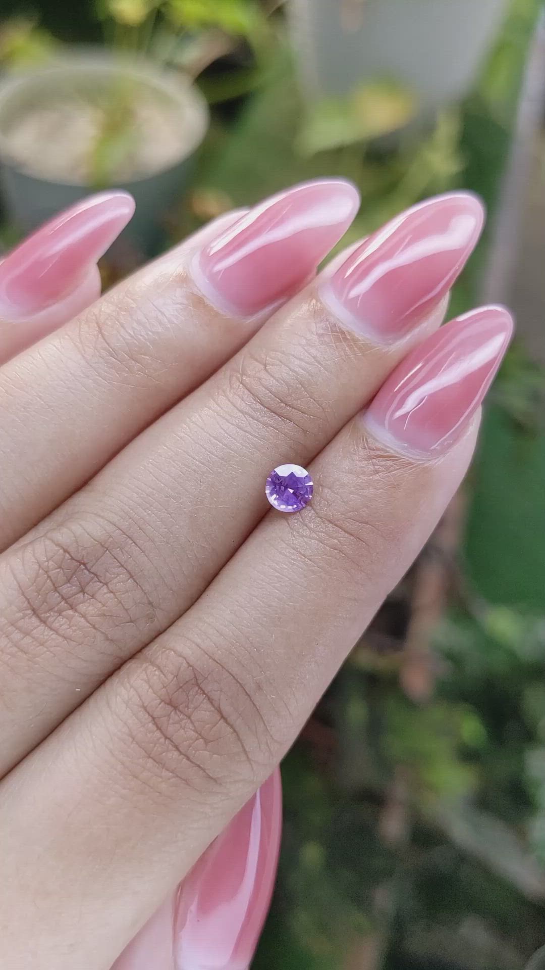 0.44 Ct. Pinkish Purple Sapphire from Ceylon (Sri Lanka) Size Video