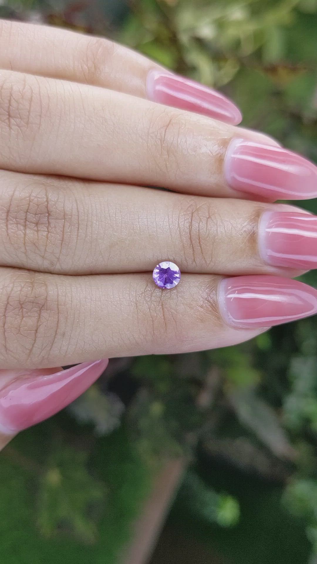0.44 Ct. Pinkish Purple Sapphire from Ceylon (Sri Lanka) Size Video