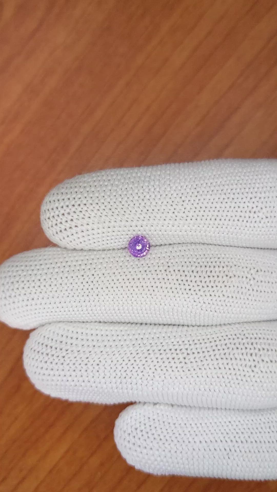 0.44 Ct. Pinkish Purple Sapphire from Ceylon (Sri Lanka) Size Video