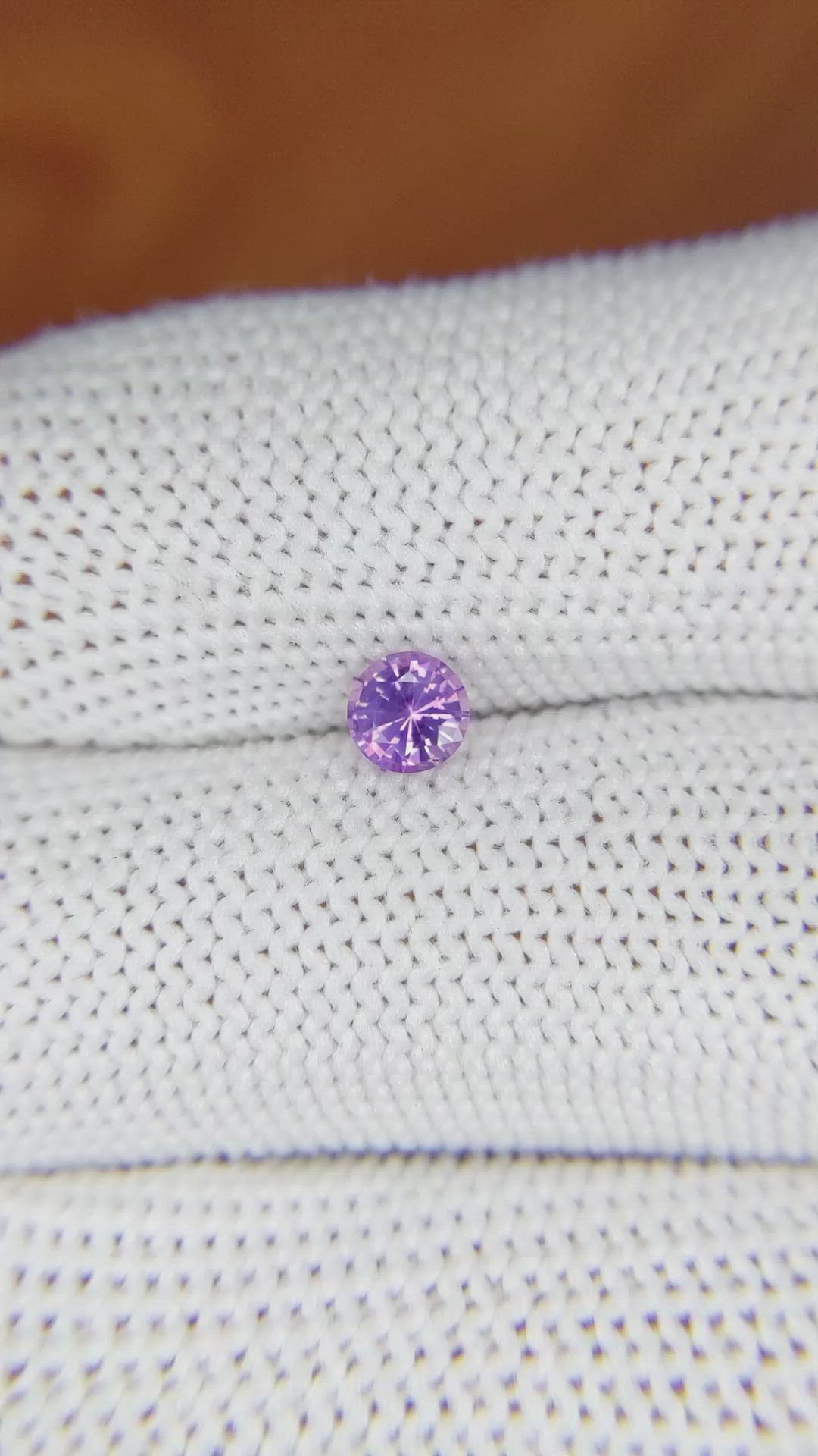 0.44 Ct. Pinkish Purple Sapphire from Ceylon (Sri Lanka) Size Video