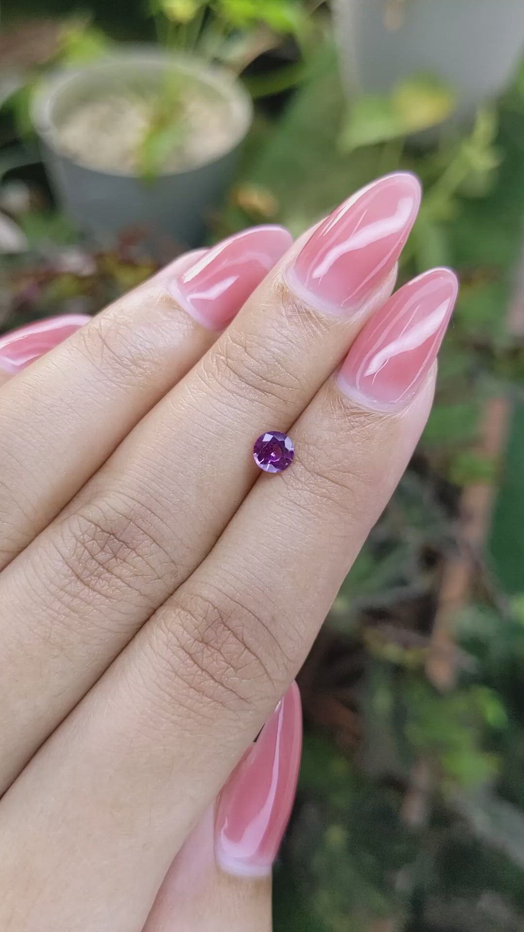 0.42 Ct. Pinkish Purple Sapphire from Ceylon (Sri Lanka) Size Video