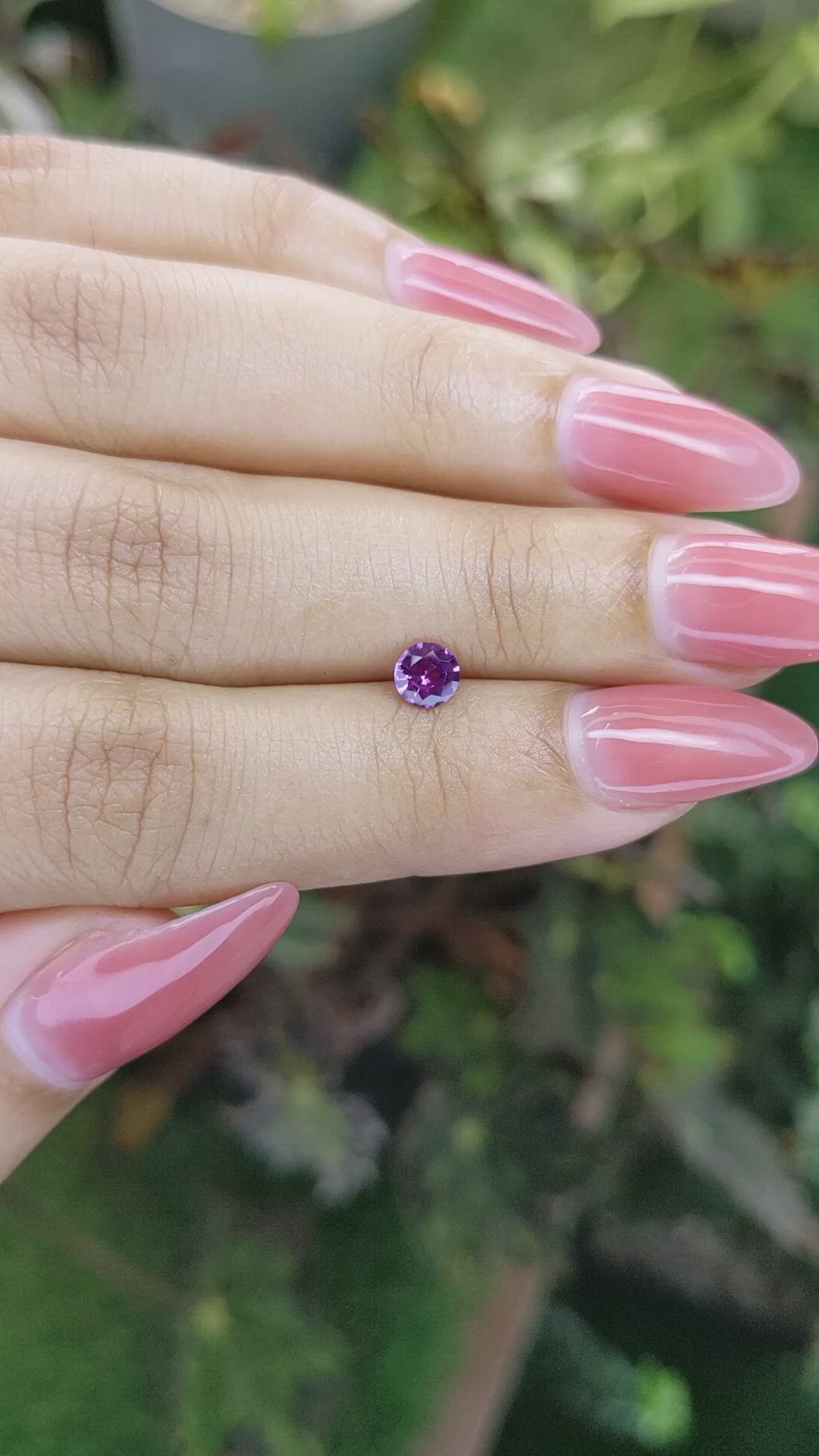 0.42 Ct. Pinkish Purple Sapphire from Ceylon (Sri Lanka) Size Video