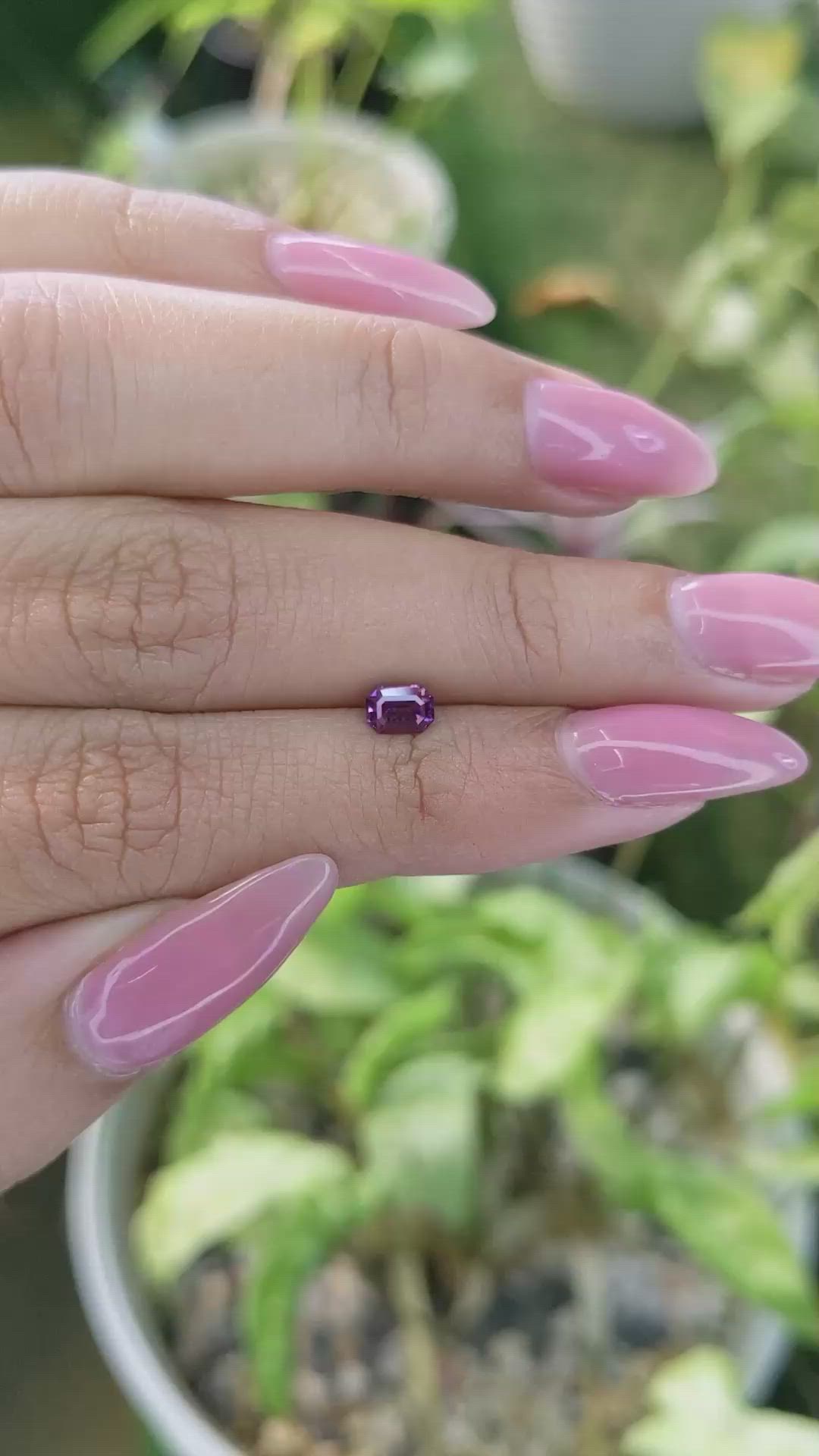 0.51 Ct. Purplish Pink Sapphire from Ceylon (Sri Lanka) Size Video