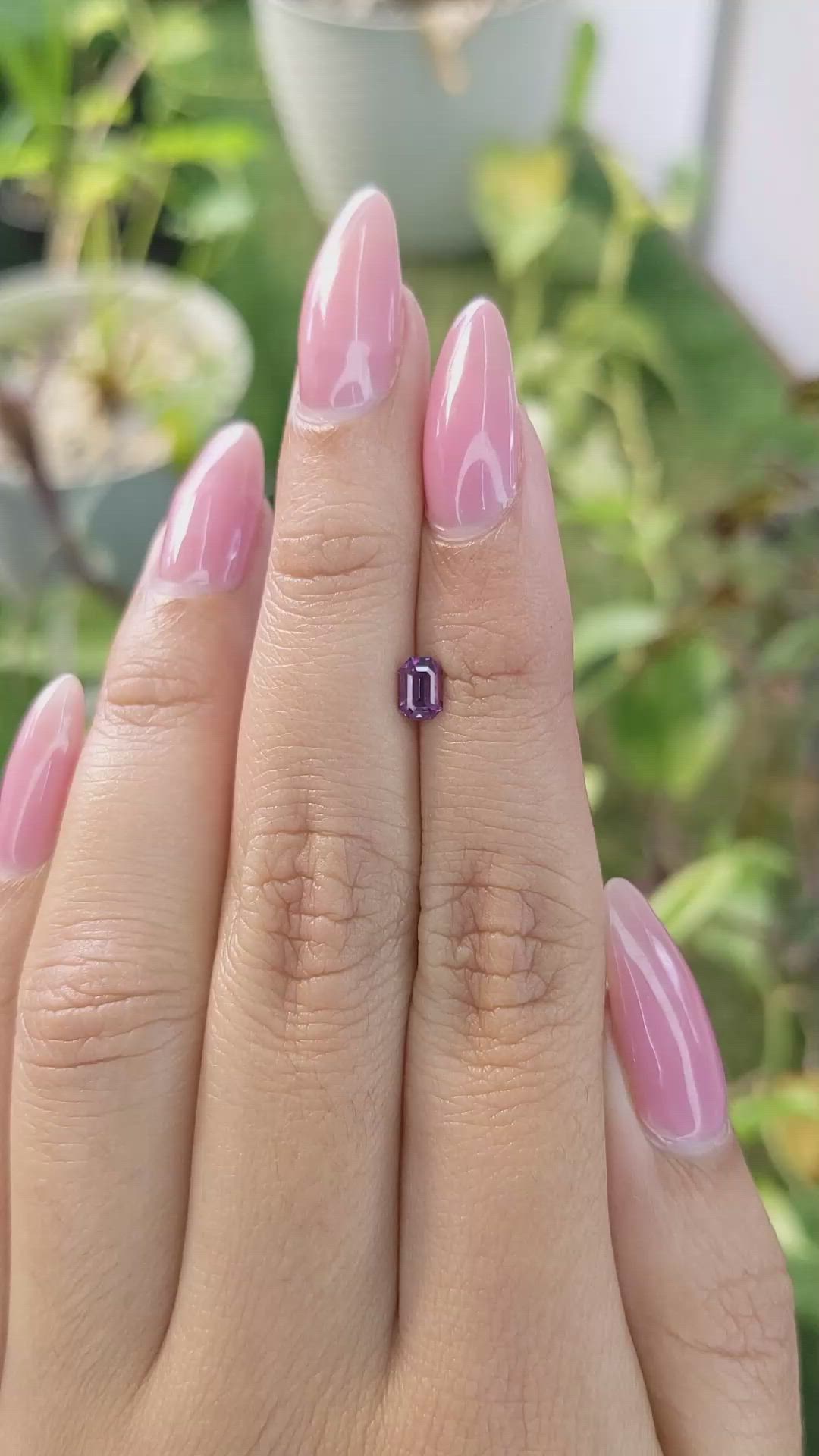 0.51 Ct. Purplish Pink Sapphire from Ceylon (Sri Lanka) Size Video