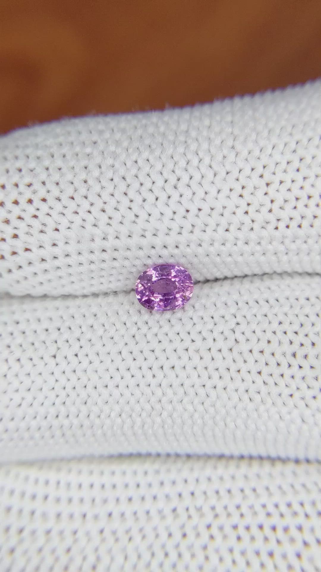 0.59 Ct. Pinkish Purple Sapphire from Ceylon (Sri Lanka) Size Video