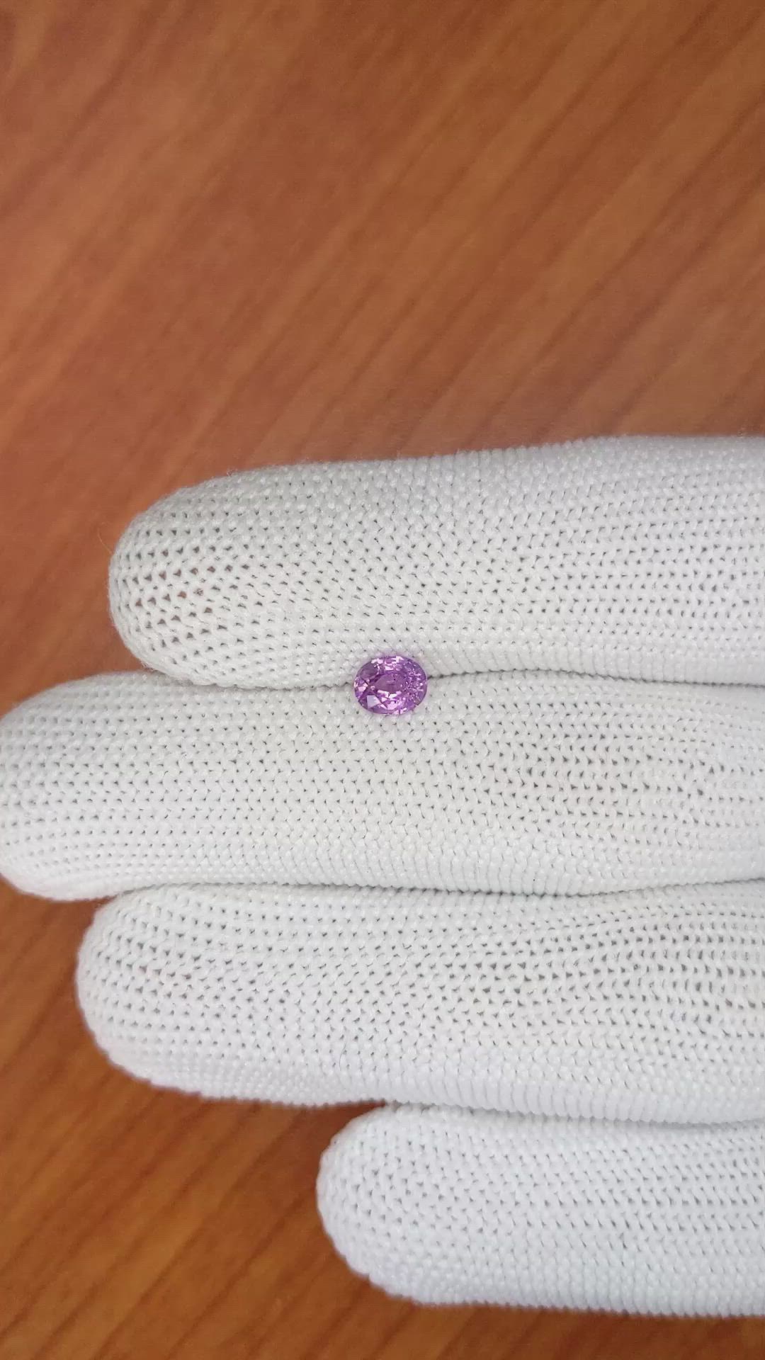 0.59 Ct. Pinkish Purple Sapphire from Ceylon (Sri Lanka) Size Video