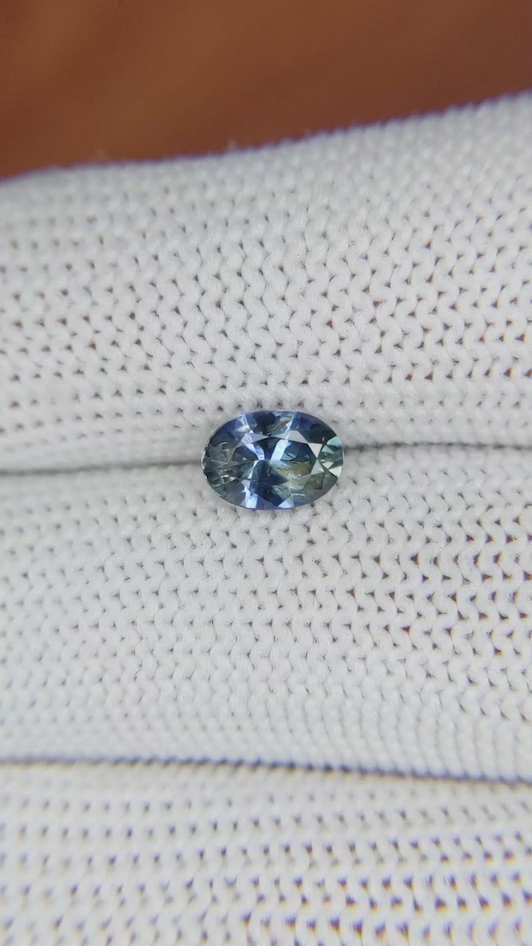 1.08 Ct. Greenish Blue Sapphire from Ceylon (Sri Lanka) Size Video