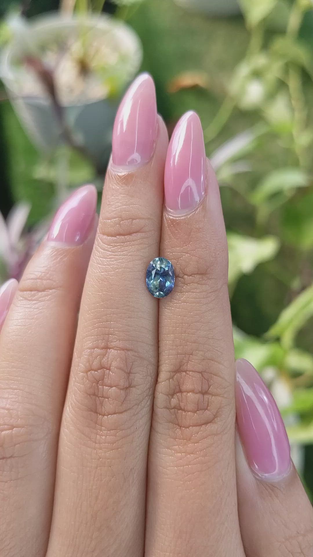 1.08 Ct. Greenish Blue Sapphire from Ceylon (Sri Lanka) Size Video