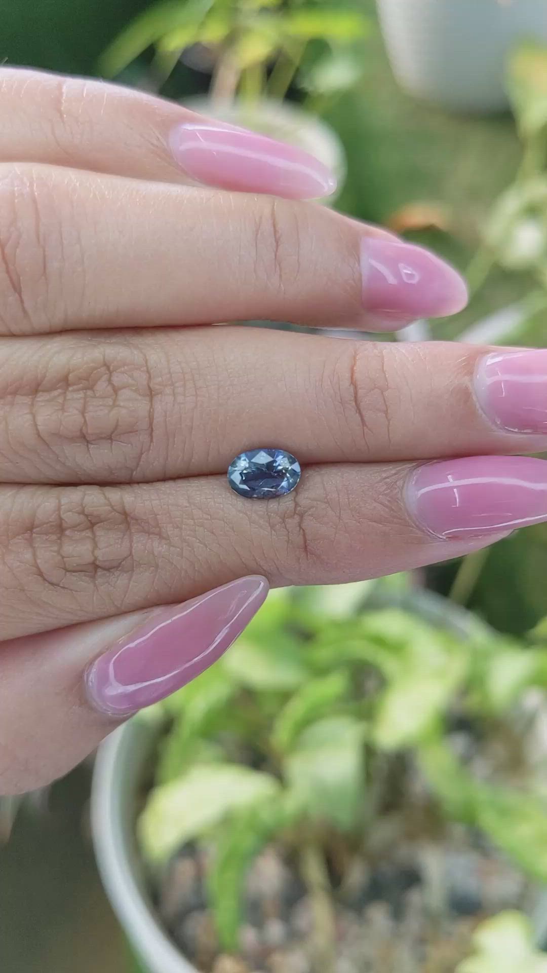 1.08 Ct. Greenish Blue Sapphire from Ceylon (Sri Lanka) Size Video