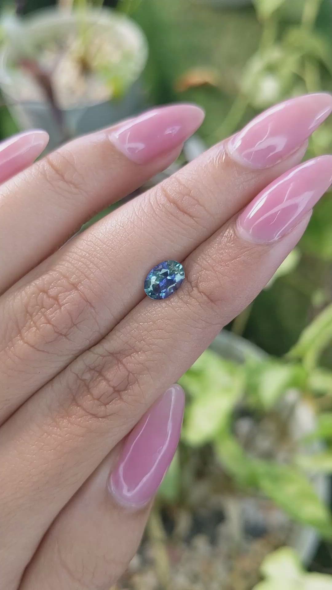 1.08 Ct. Greenish Blue Sapphire from Ceylon (Sri Lanka) Size Video