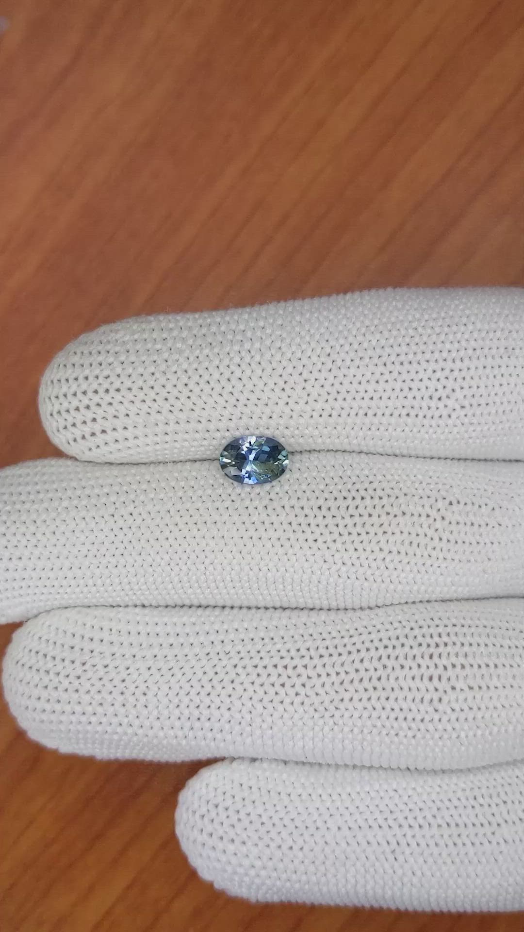 1.08 Ct. Greenish Blue Sapphire from Ceylon (Sri Lanka) Size Video
