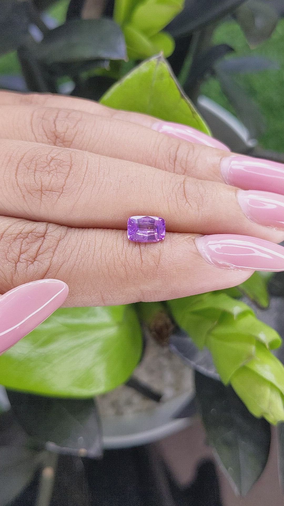 1.20 Ct. Bluish Purple Sapphire from Tanzania Size Video