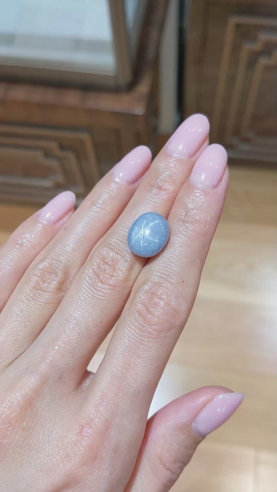 12.30 Ct. Blue Star Sapphire from Burma (Myanmar) Size Video