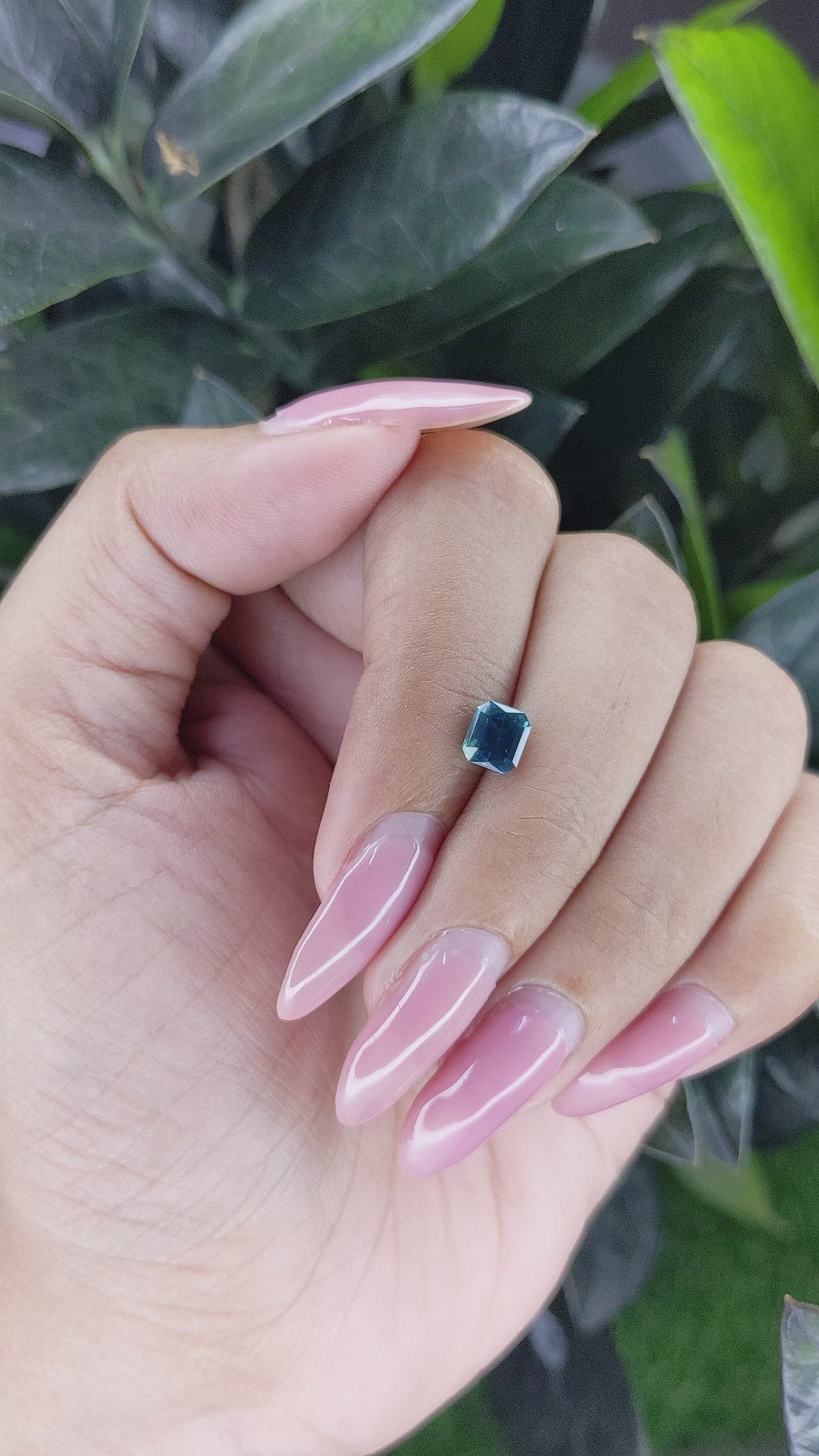 1.11 Ct. Greenish Blue Sapphire from Madagascar Size Video