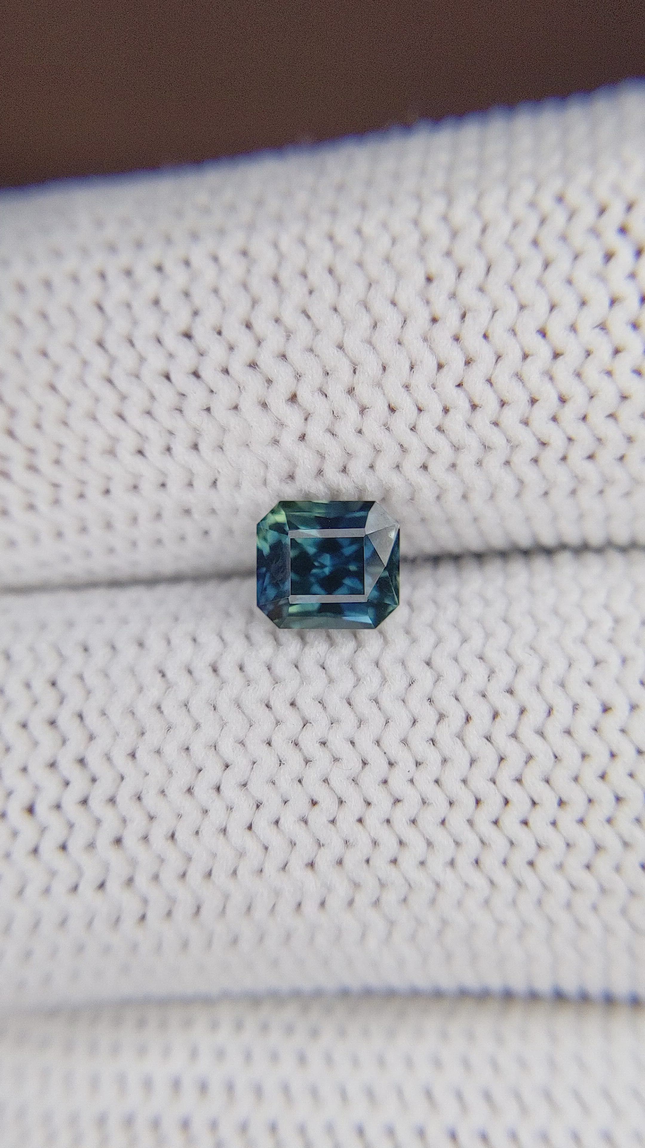 1.11 Ct. Greenish Blue Sapphire from Madagascar Size Video