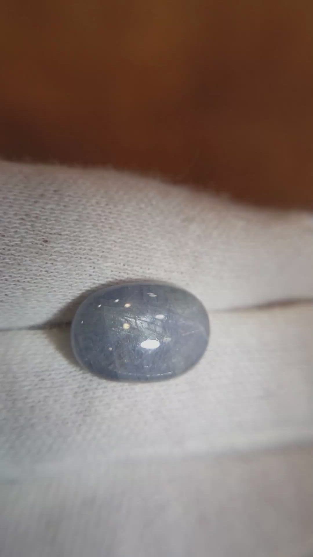 7.76 Ct. Greyish Blue Star Sapphire from Burma (Myanmar) Size Video