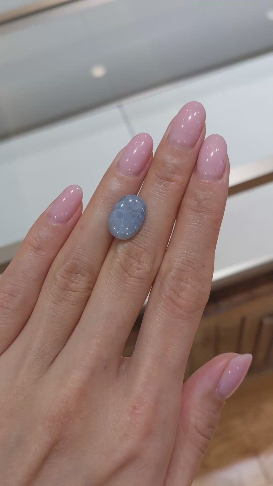 7.76 Ct. Greyish Blue Star Sapphire from Burma (Myanmar) Size Video