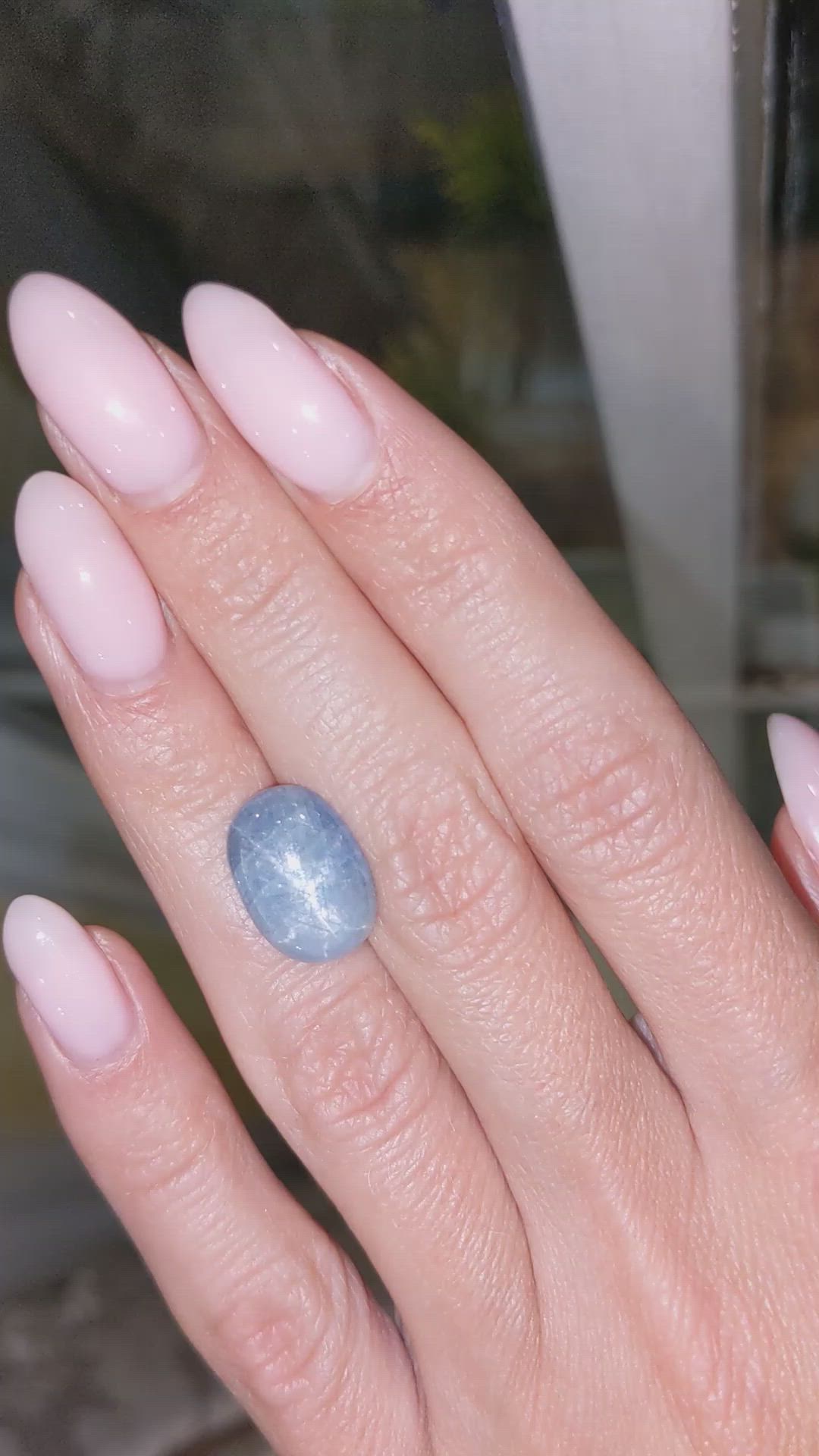 7.76 Ct. Greyish Blue Star Sapphire from Burma (Myanmar) Size Video
