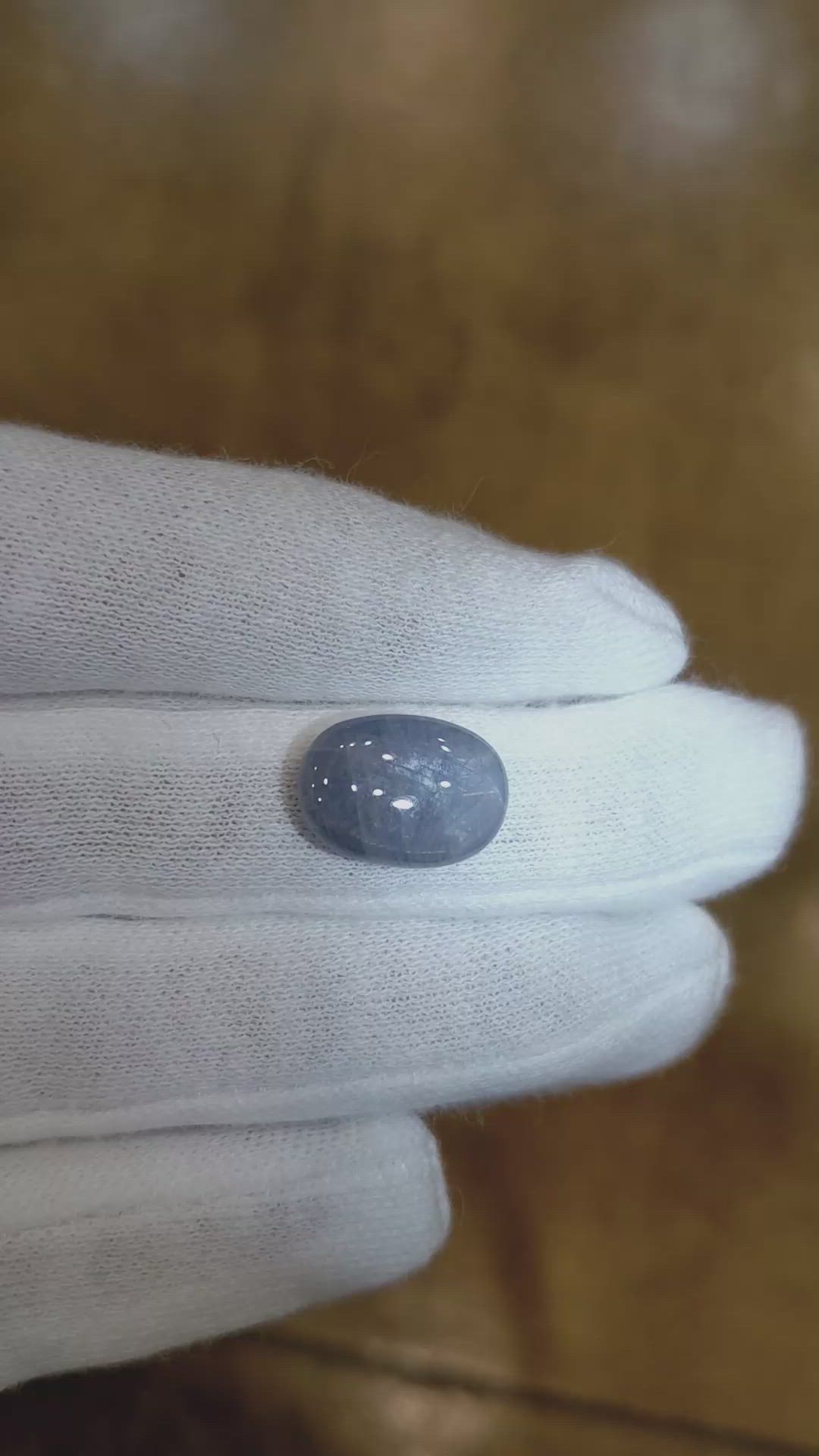 7.76 Ct. Greyish Blue Star Sapphire from Burma (Myanmar) Size Video