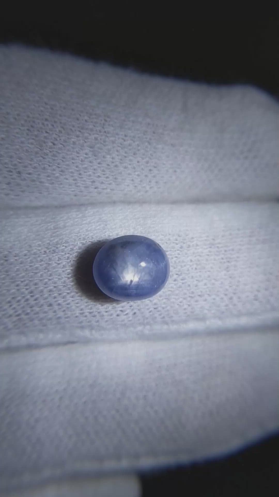 3.59 Ct. Blue Star Sapphire from Burma (Myanmar) Size Video