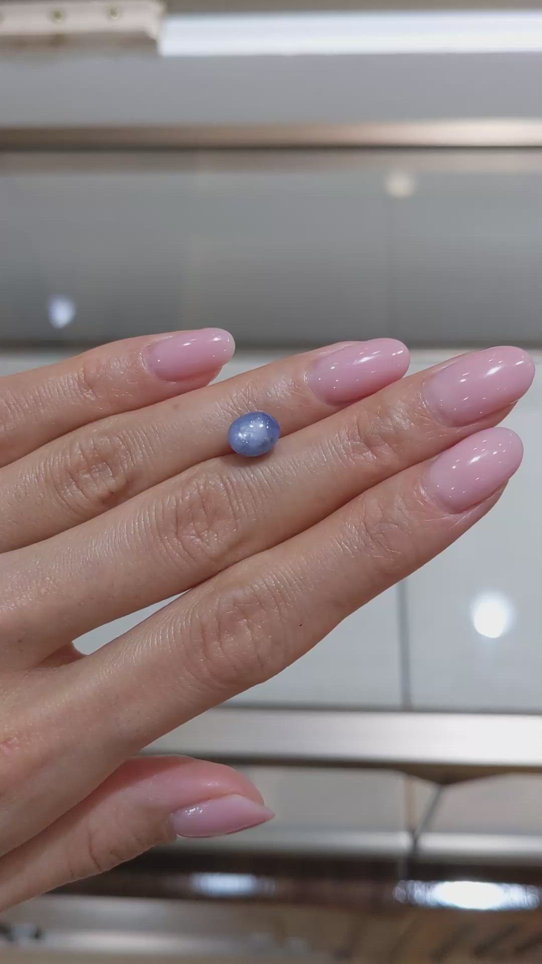 3.59 Ct. Blue Star Sapphire from Burma (Myanmar) Size Video
