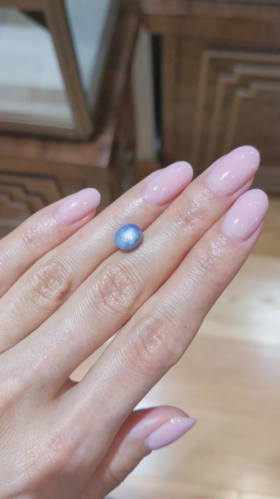 3.59 Ct. Blue Star Sapphire from Burma (Myanmar) Size Video
