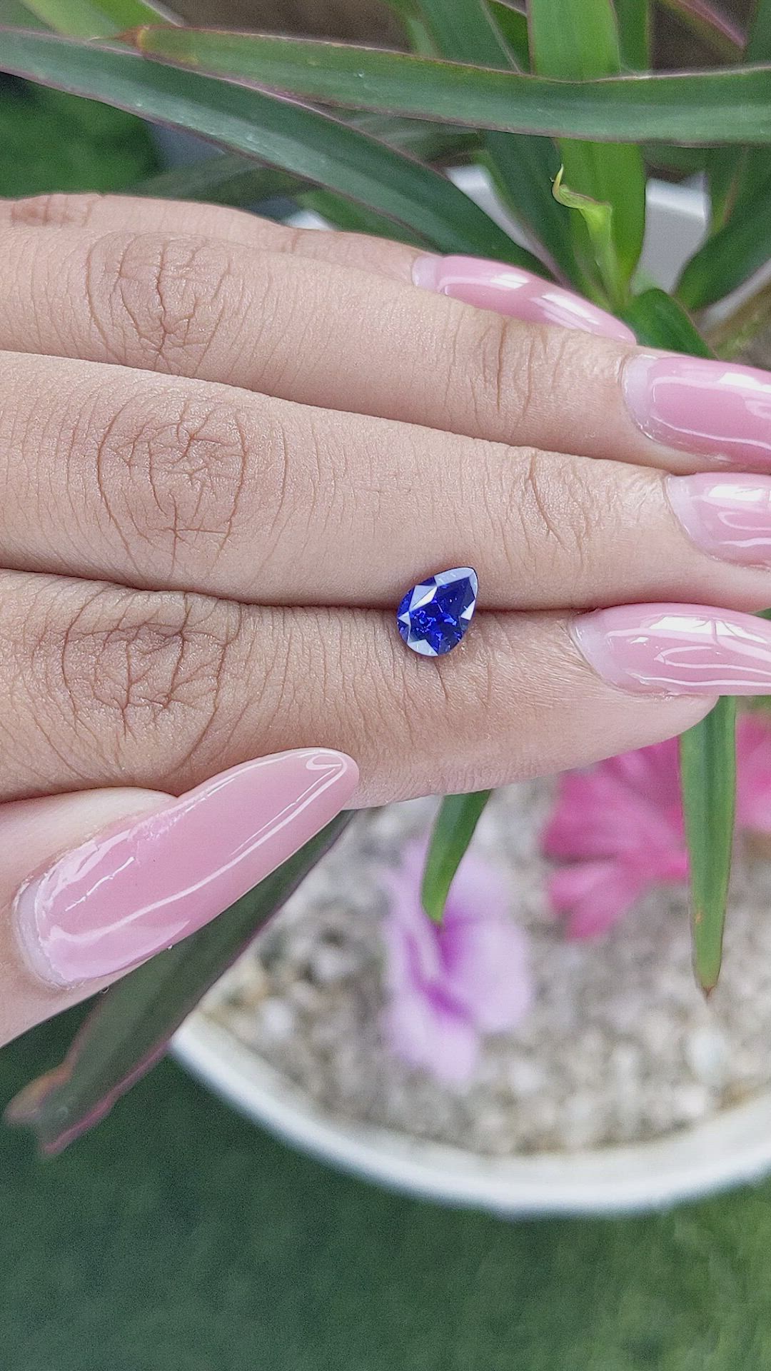 1.03 Ct. Blue Sapphire from Tanzania Size Video