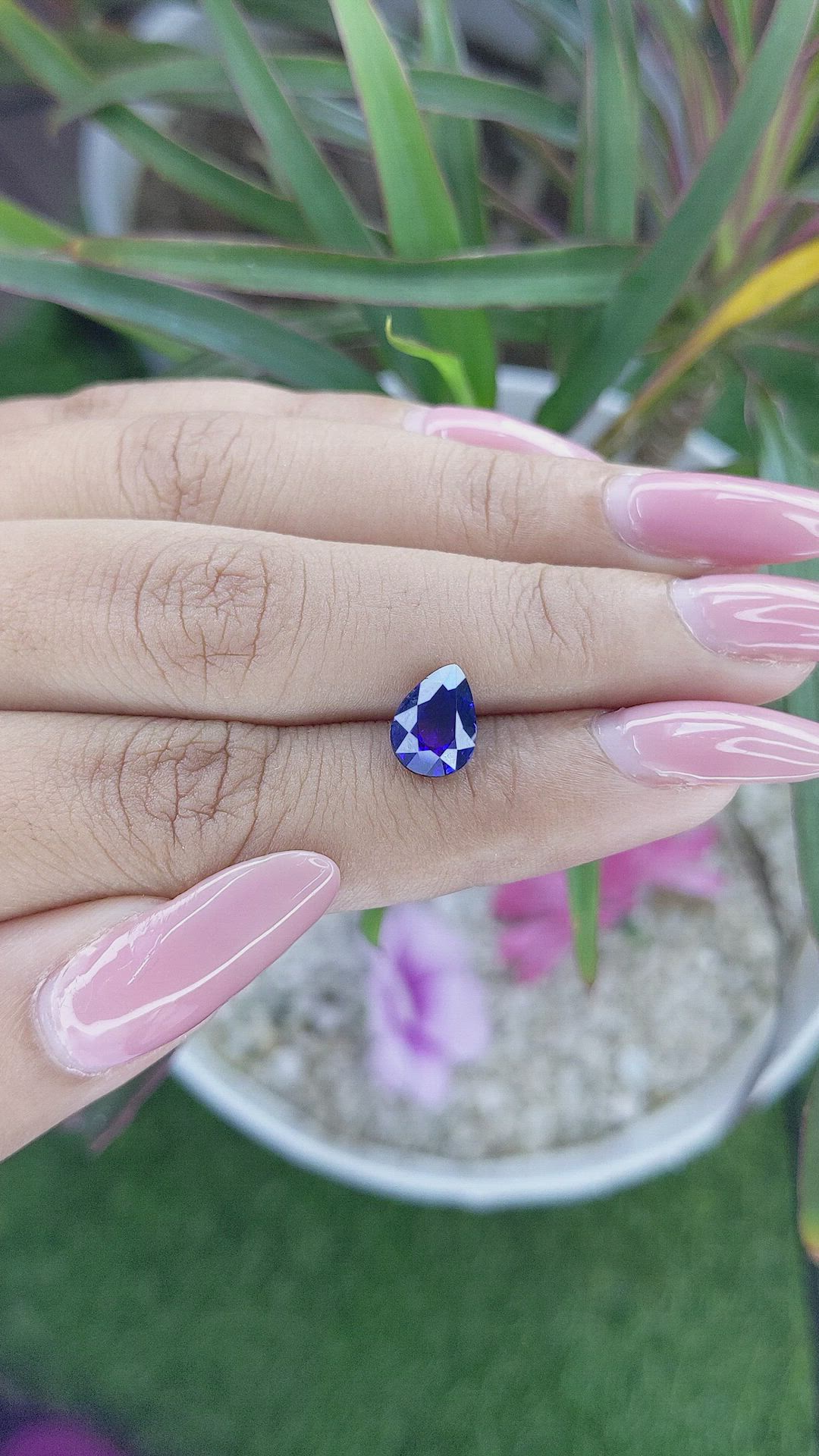 2.61 Ct. Purplish Blue Sapphire from Madagascar Size Video
