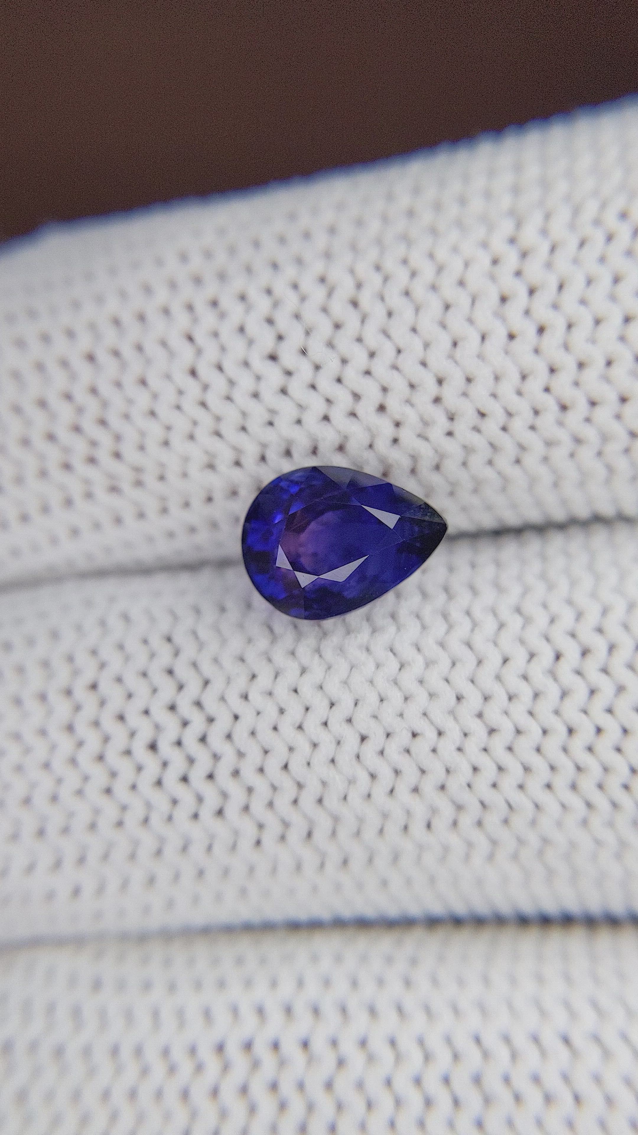 2.61 Ct. Purplish Blue Sapphire from Madagascar Size Video