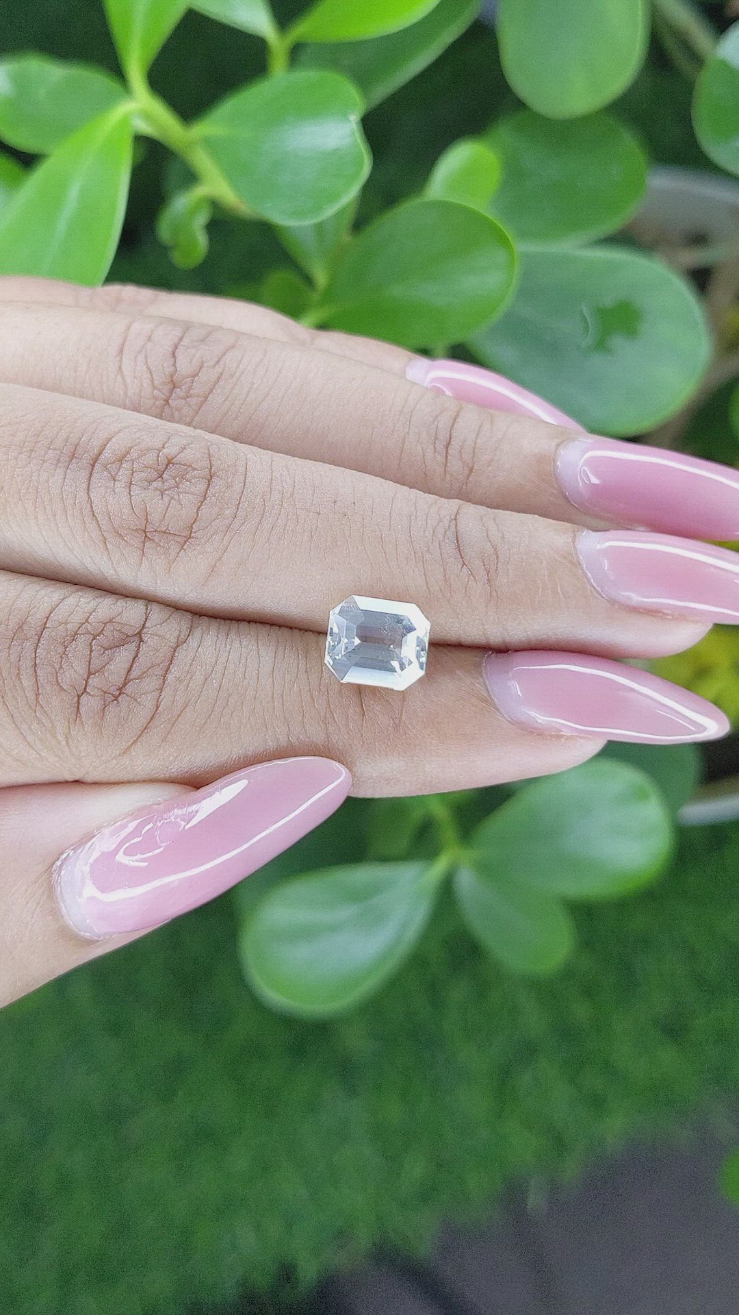 3.04 Ct. White Sapphire from Tanzania Size Video