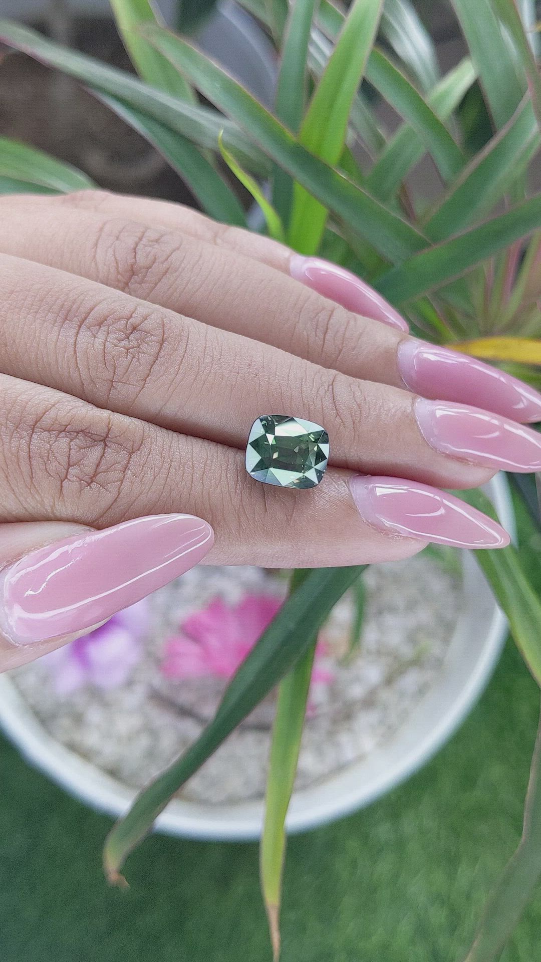 5.36 Ct. Bluish Green Sapphire from Tanzania Size Video