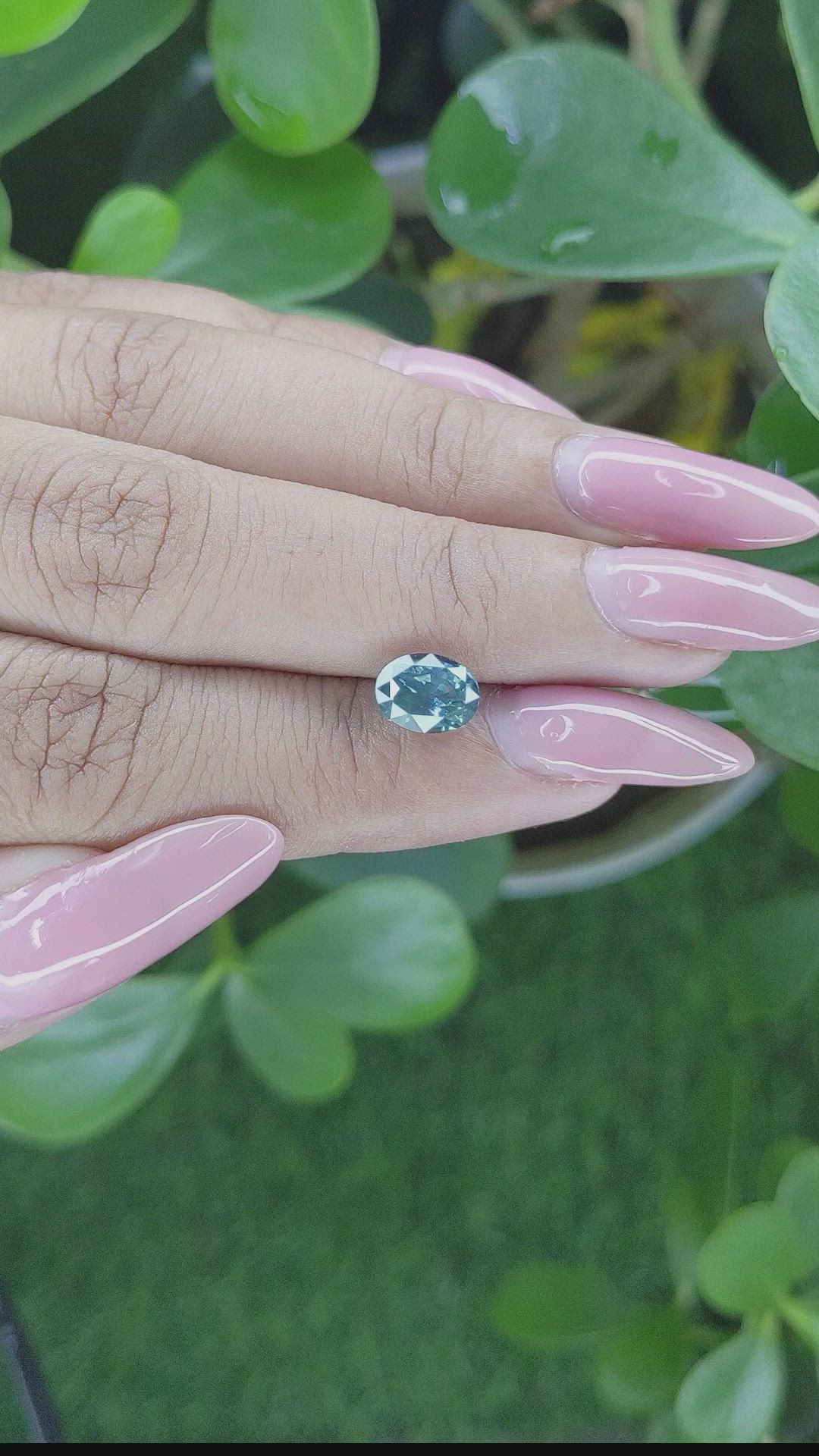 2.09 Ct. Greenish Blue Sapphire from Tanzania Size Video